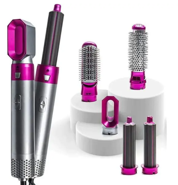5 in 1 Hair Styler Hot Air Brush – Hair Dryer, Straightener, Curler, Comb & Volumizer with Negative Ion Technology for Easy Hair Styling